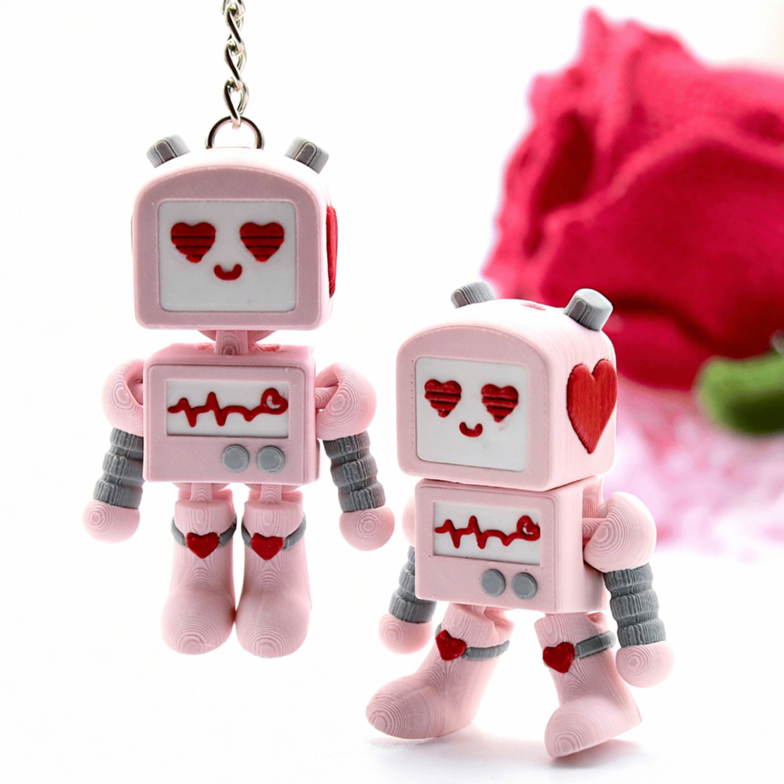 Sevimli Robot Anahtarlık - Aşk Dolu Detaylar