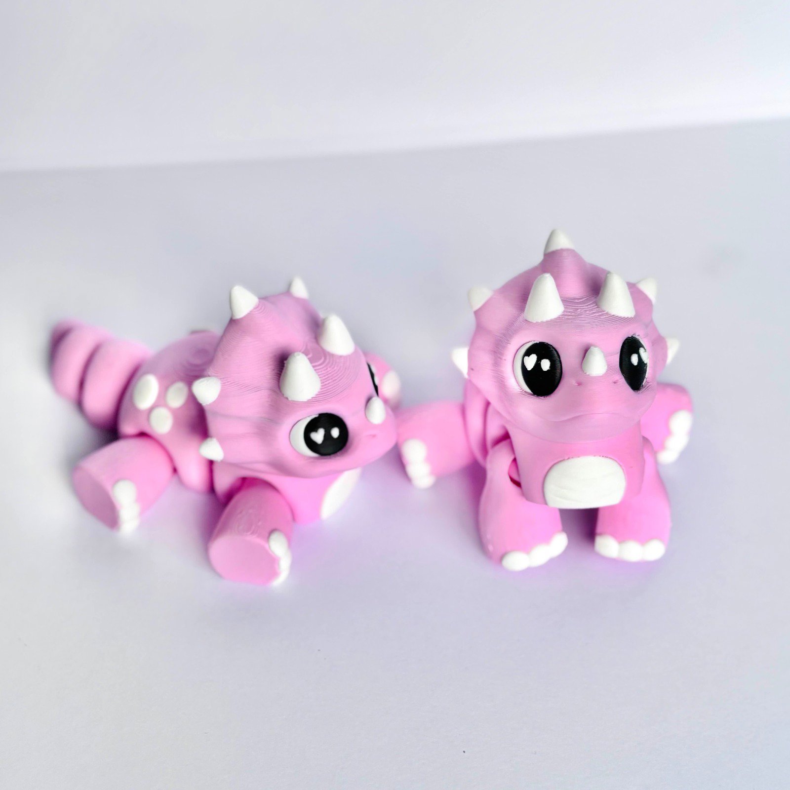 Sevimli Dinozor Figürü - Pembe, Eklemli Tasarım