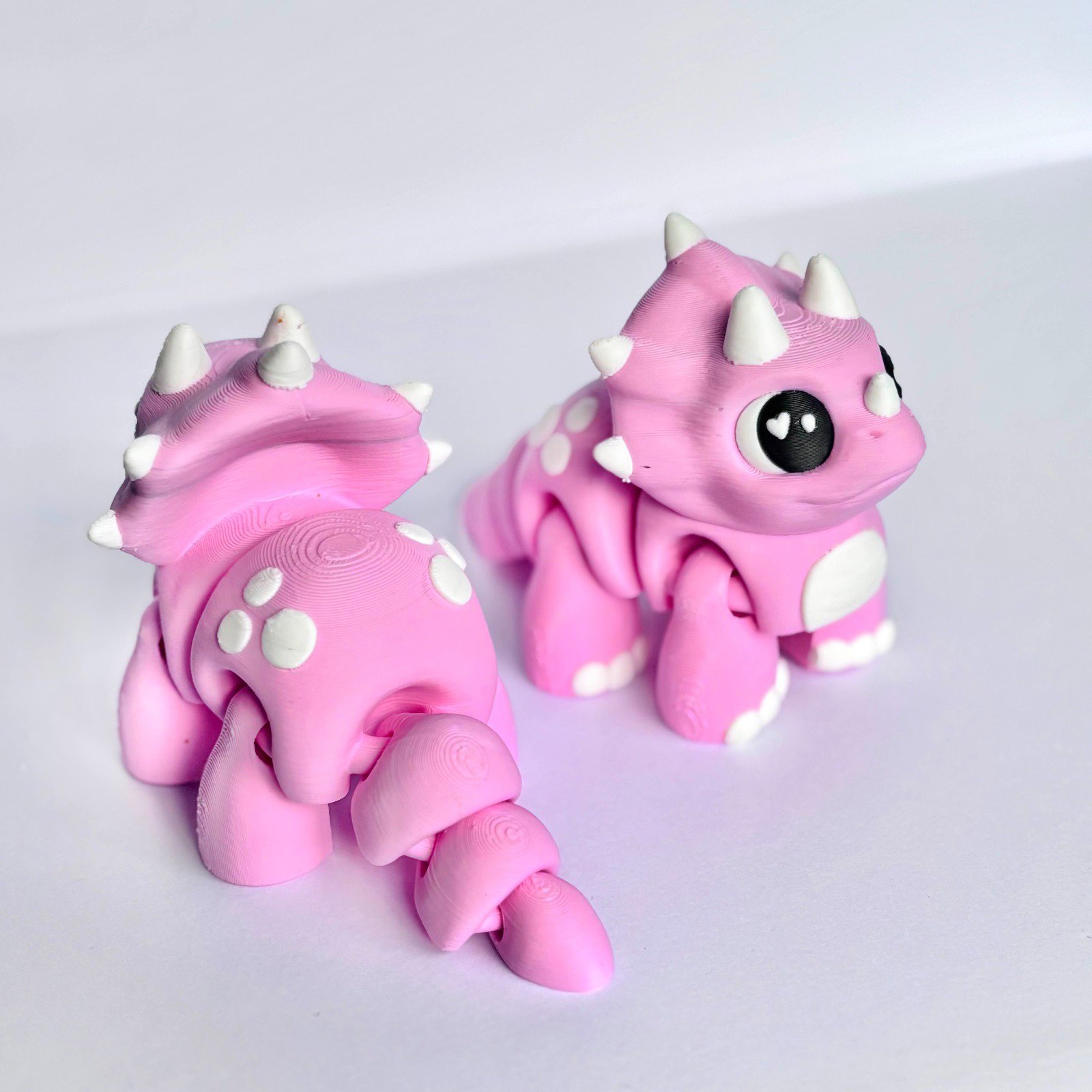 Sevimli Dinozor Figürü - Pembe, Eklemli Tasarım